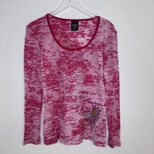 Sledge USA Womens Shirt Size XL Pink Tie Dye Grunge Affliction Whimsigoth Y2K